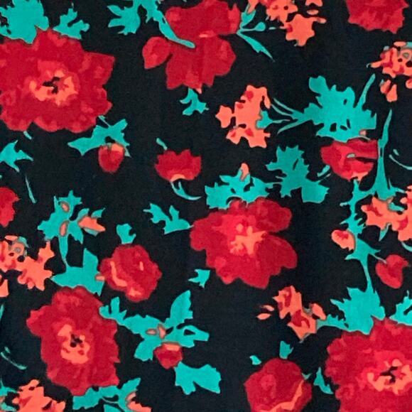 NWT LuLaRoe Maxi skirt 3XL 3X 26/28 black red floral hidden unicorn rare HTF NEW - Picture 3 of 9
